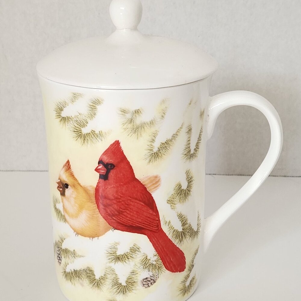 Skye McGhie Cardinals Mug plus lid & strainer